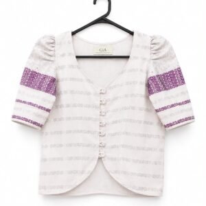 Women Assamese Themed Butterfly hand Sleeve Top